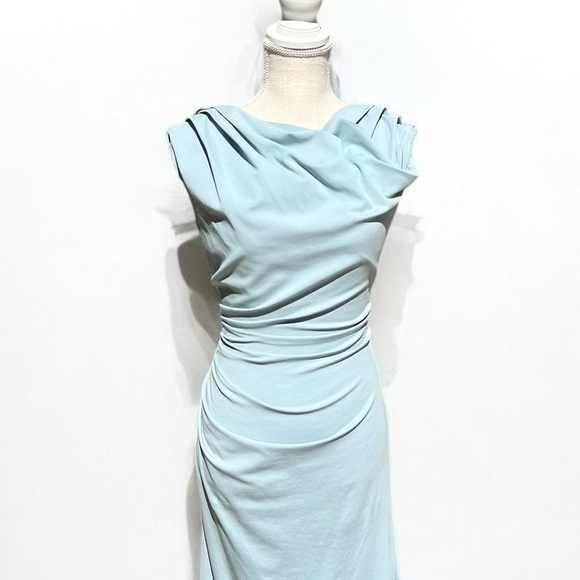 🌻NEW NWOT NIKKI LUND Sky Off Shoulder Midi Sheath Dress Size XL | $157 Retail - Picture 3 of 11